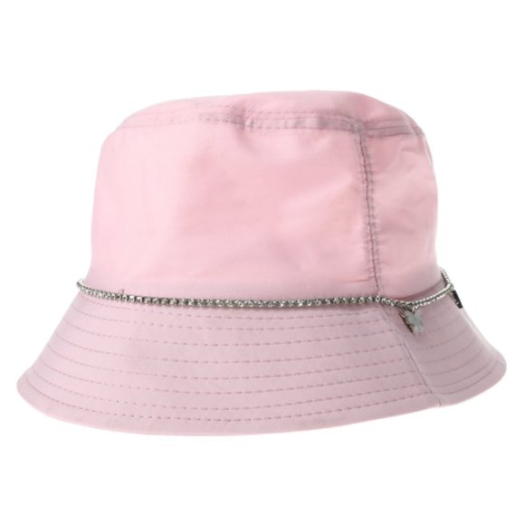 Butterfly Pink Rhinestone embellished Lined Bucket Hat OS New - Picture 4 of 8